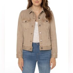 Liverpool Women's Classic Denim Jacket in Blush Color size S